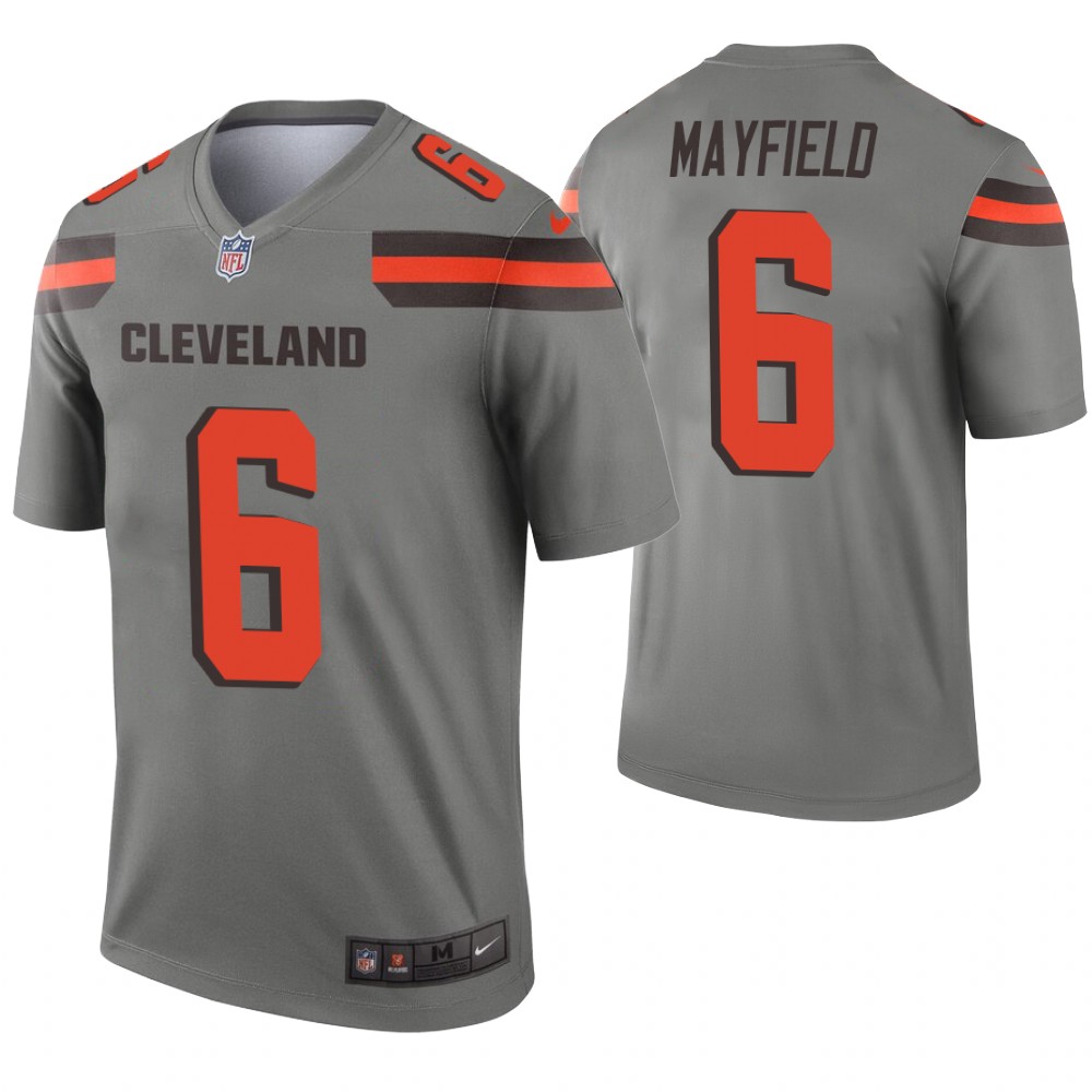 Men Cleveland Browns #6 Mayfield Nike grey Limited NFL Jerseys->cleveland browns->NFL Jersey